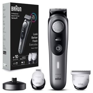 Buy Braun men's pro beard trimmer 9, 10 barbering tools, 180 mins runtime, bt9420 - grey in Kuwait