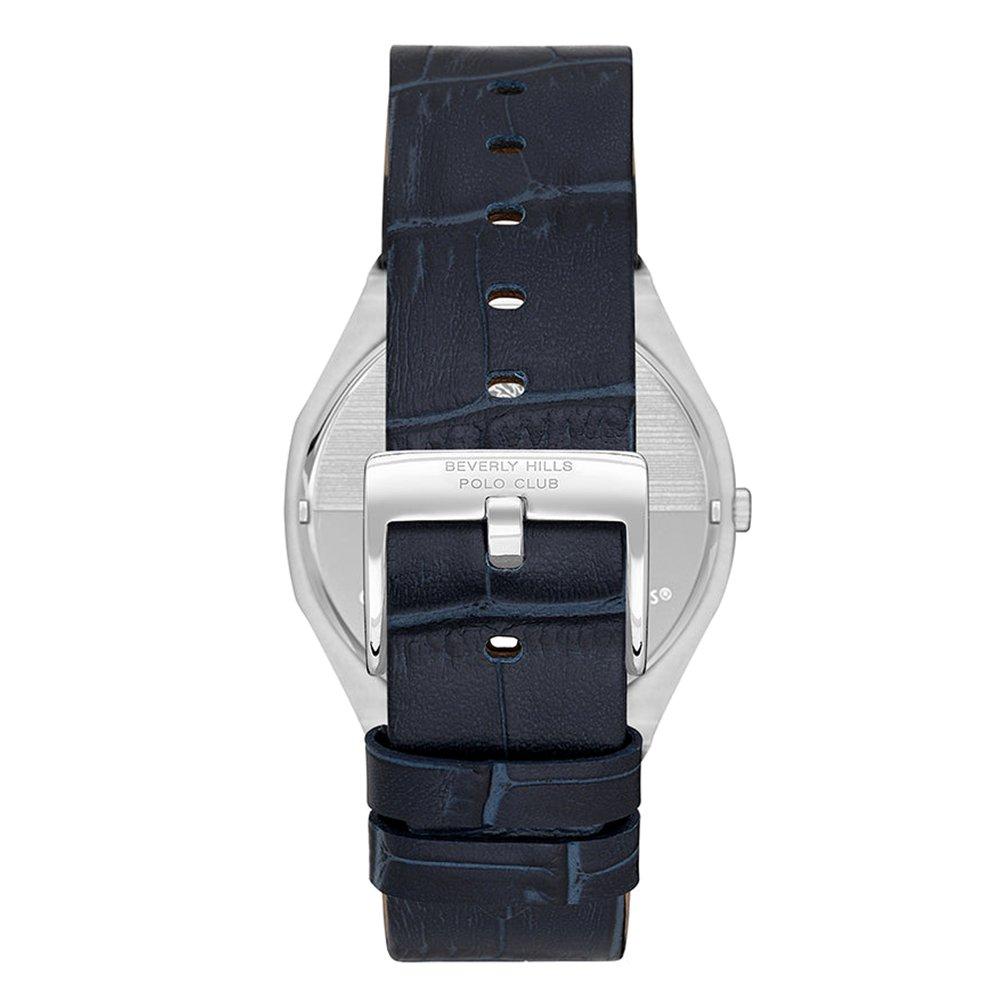 Beverly Hills Polo Men's Watch, Analog, Leather Strap, 42mm, BP3607X.399 – Dark Blue