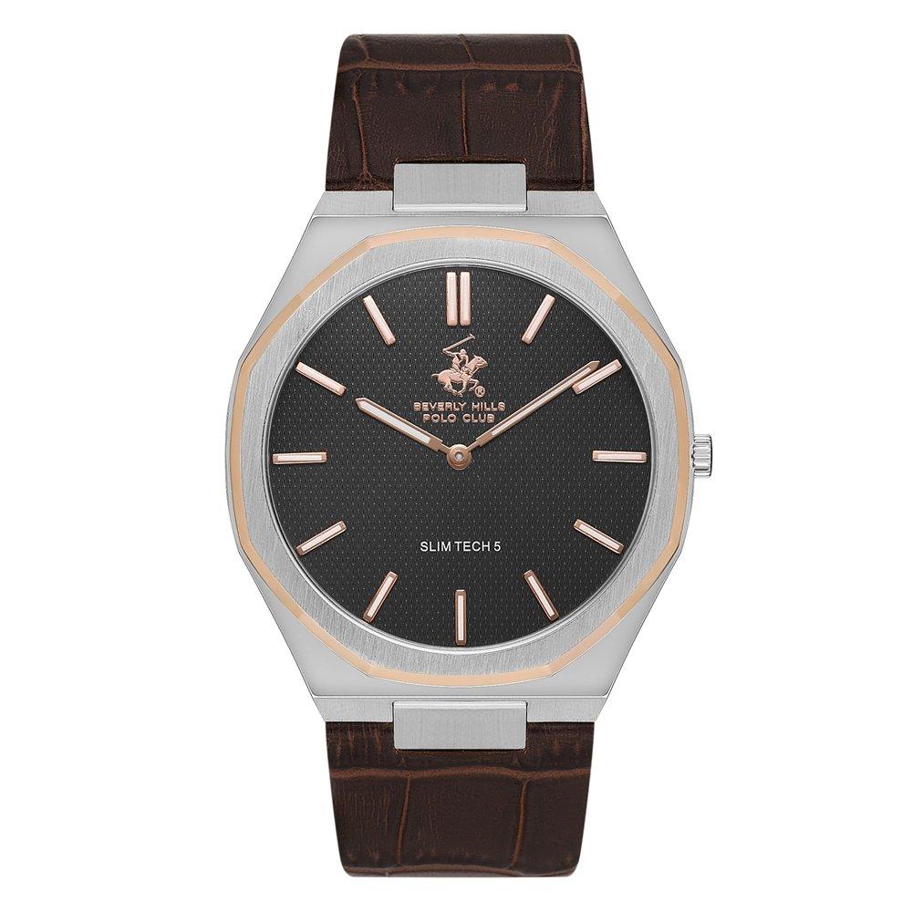 Beverly Hills Polo Men's Watch, Analog, Leather Strap, 42mm, BP3607X.564 – Light Brown