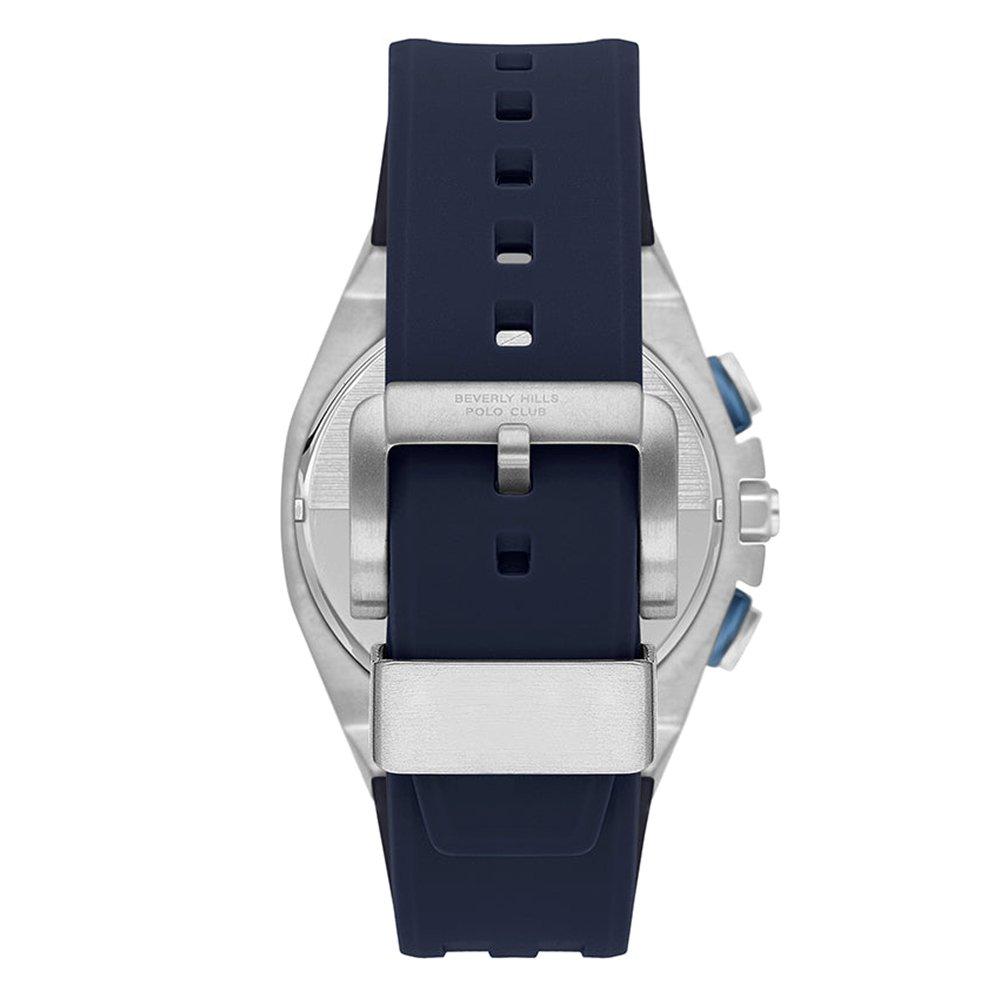 Beverly Hills Polo Men's Watch, Multifunction, Silicone Strap, 45.5mm, BP3624X.399 - Blue