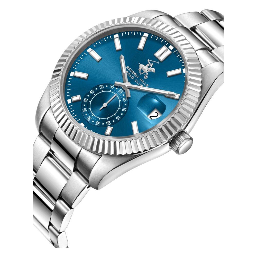 Beverly Hills Polo Men's Watch, Analog, Metal Strap, 42mm, BP3652X.390 – Silver