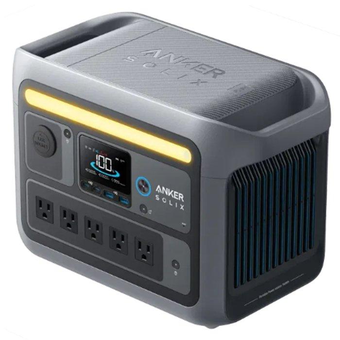 Anker Solix C800 Plus Portable Power Station, 1200W with Camping Light, 768Wh LiFePO4 Battery for Outdoor Camping - Grey