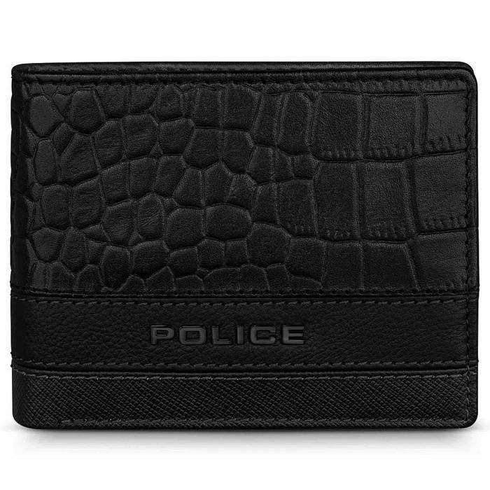 Buy Police  mens leather wallet with addon card holder, pelgw2204301 - black in Kuwait