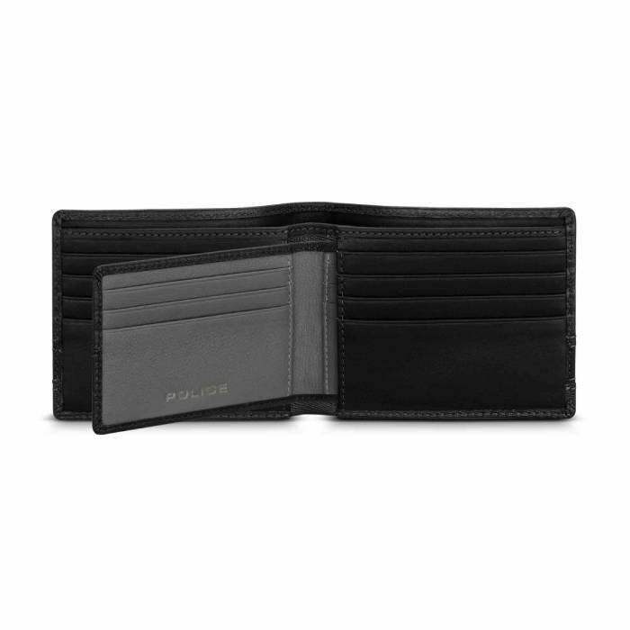 Police  Mens Leather Wallet with Addon Card Holder, PELGW2204301 - Black