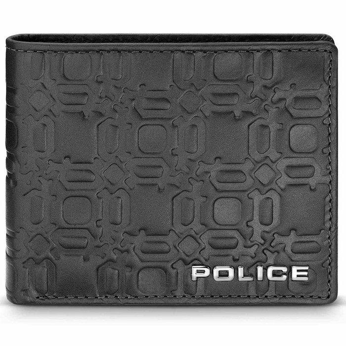 Buy Police genuine dario leather wallet with 6 card slots for men, pelgw2204601 - black in Kuwait