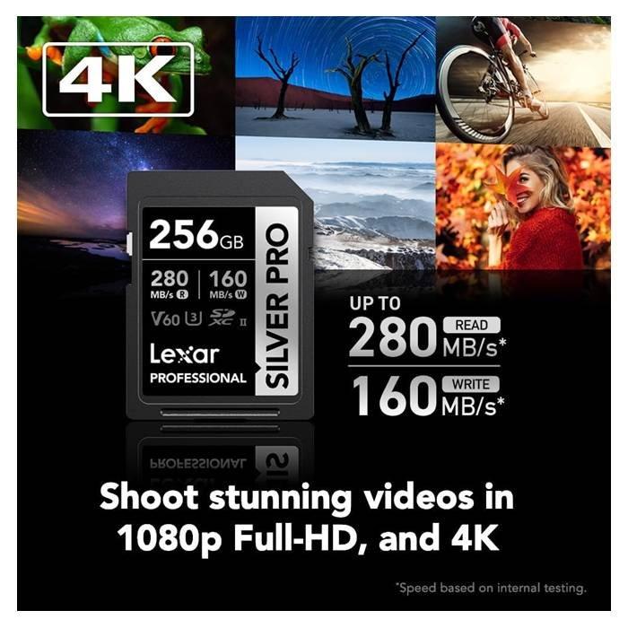 Lexar Professional Silver Pro SD Card, 256GB, 280MB/S-LSDSIPR256G-BNNNG