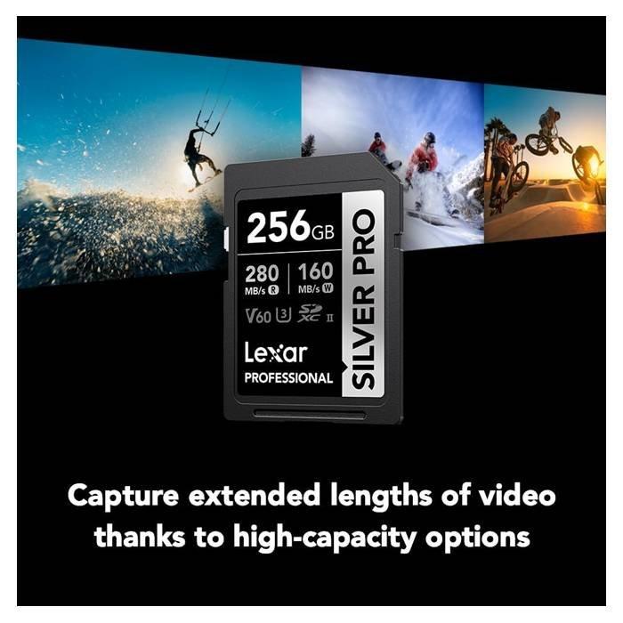 Lexar Professional Silver Pro SD Card, 256GB, 280MB/S-LSDSIPR256G-BNNNG