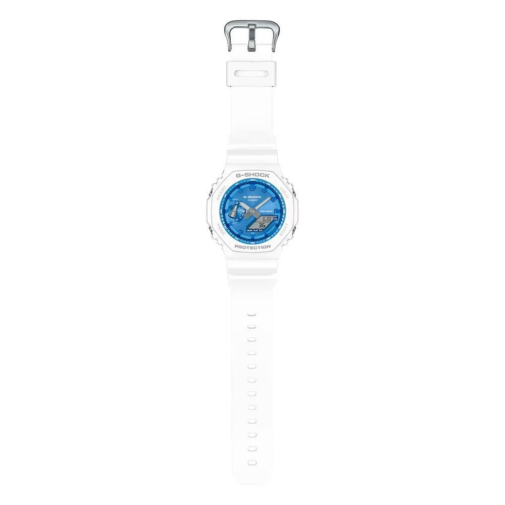 Casio G-Shock Youth Analog-Digital Watch, 42.5 mm, GA-2100WS-7ADR – White