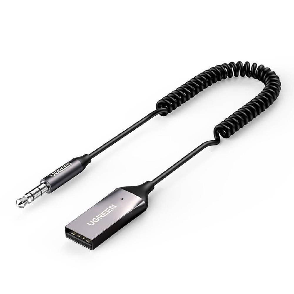 جهاز استقبال بلوتوث  للسيارة من يوجرين مع محول يو اس بي وموصل 3.5 مم وميكروفون مدمج، CM309 - رمادي