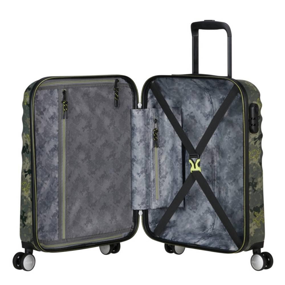 American Tourister Wavebreaker Disney Donald Duck Camo Trolley Bag, 55cm - Green