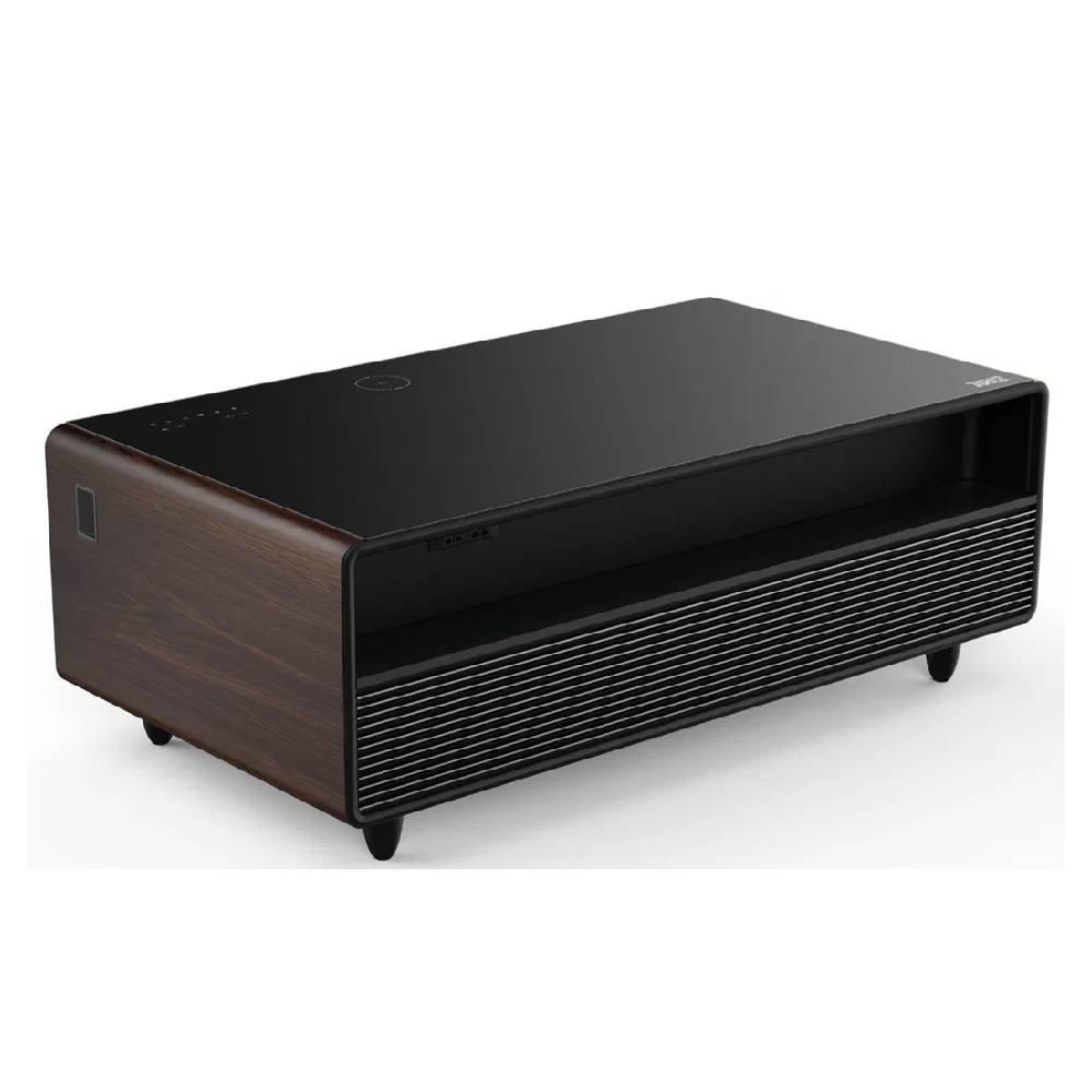 Timber Smart Table with Two Fridge Drawers and Bluetooth Speakers, 135L - Wooden