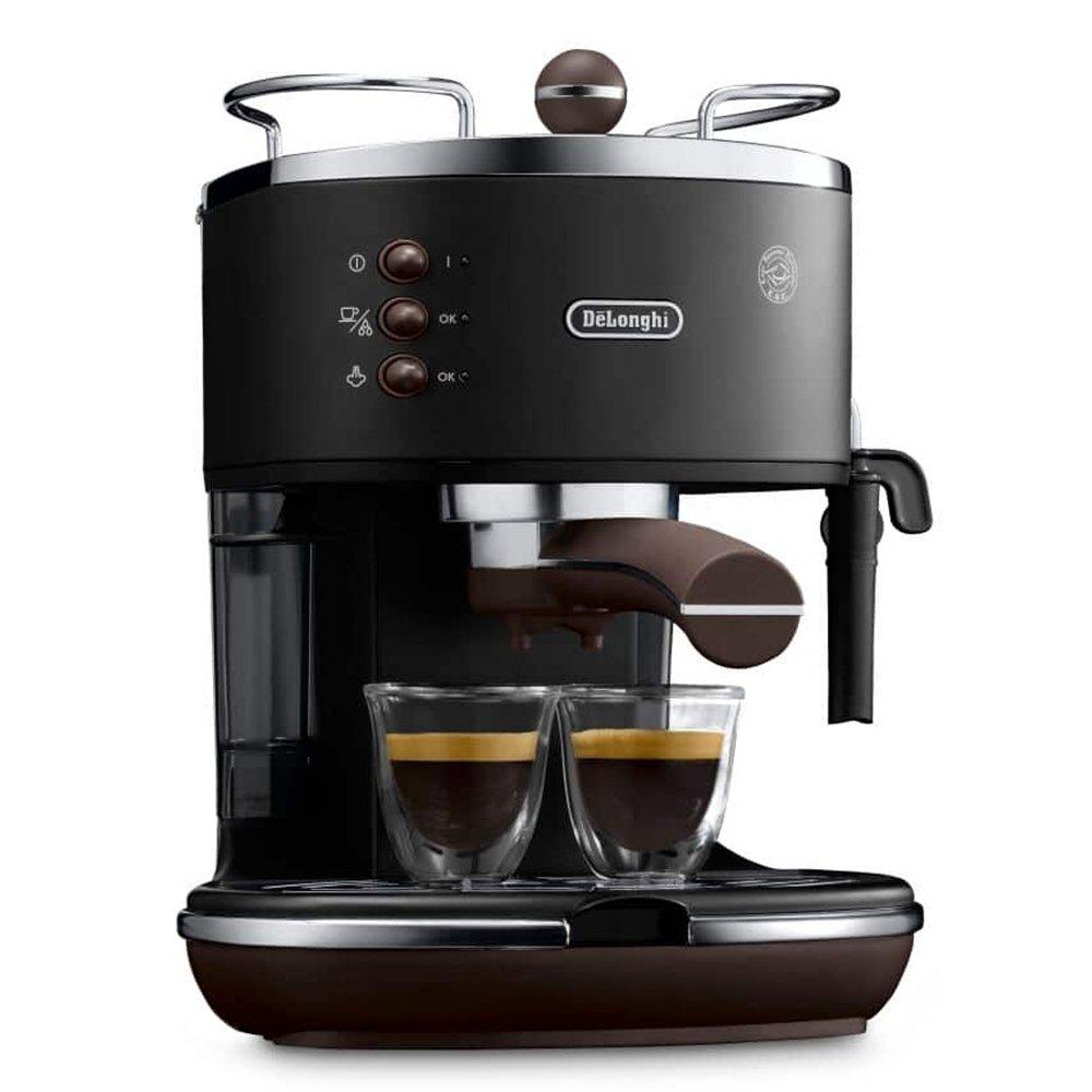 DeLonghi Icona Vintage Manual Espresso Maker, 1100W, 1.4L, ECOV311.BK – Black