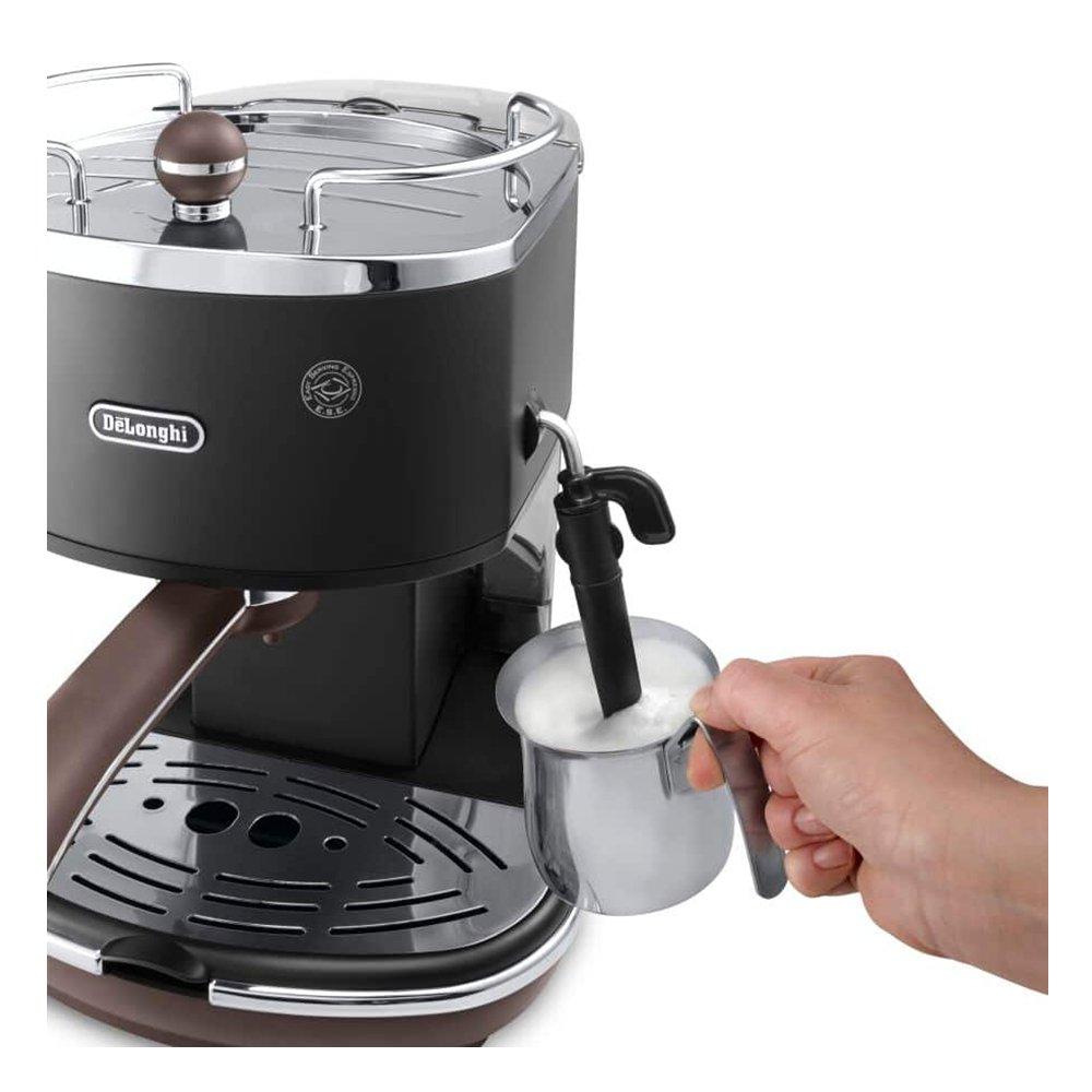 DeLonghi Icona Vintage Manual Espresso Maker, 1100W, 1.4L, ECOV311.BK – Black