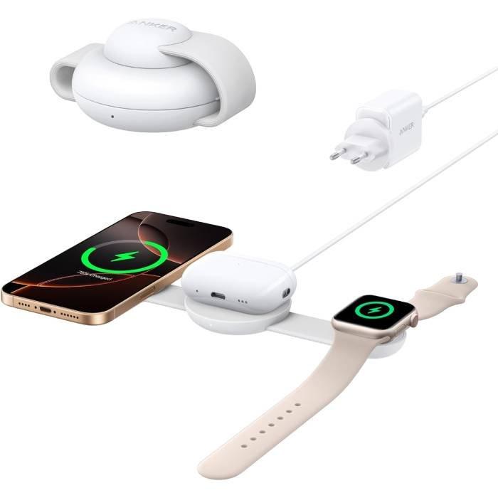 Anker 3-in-1 MagGo Wireless Charging Station, B25M8H2 - White