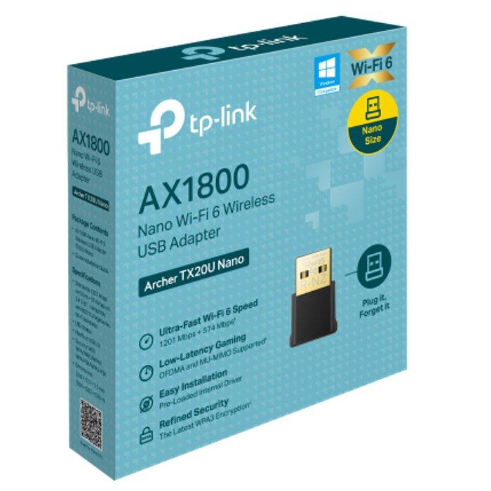 TP LINK Nano Wi-Fi 6 Wireless USB Adapter, AX1800 - Black