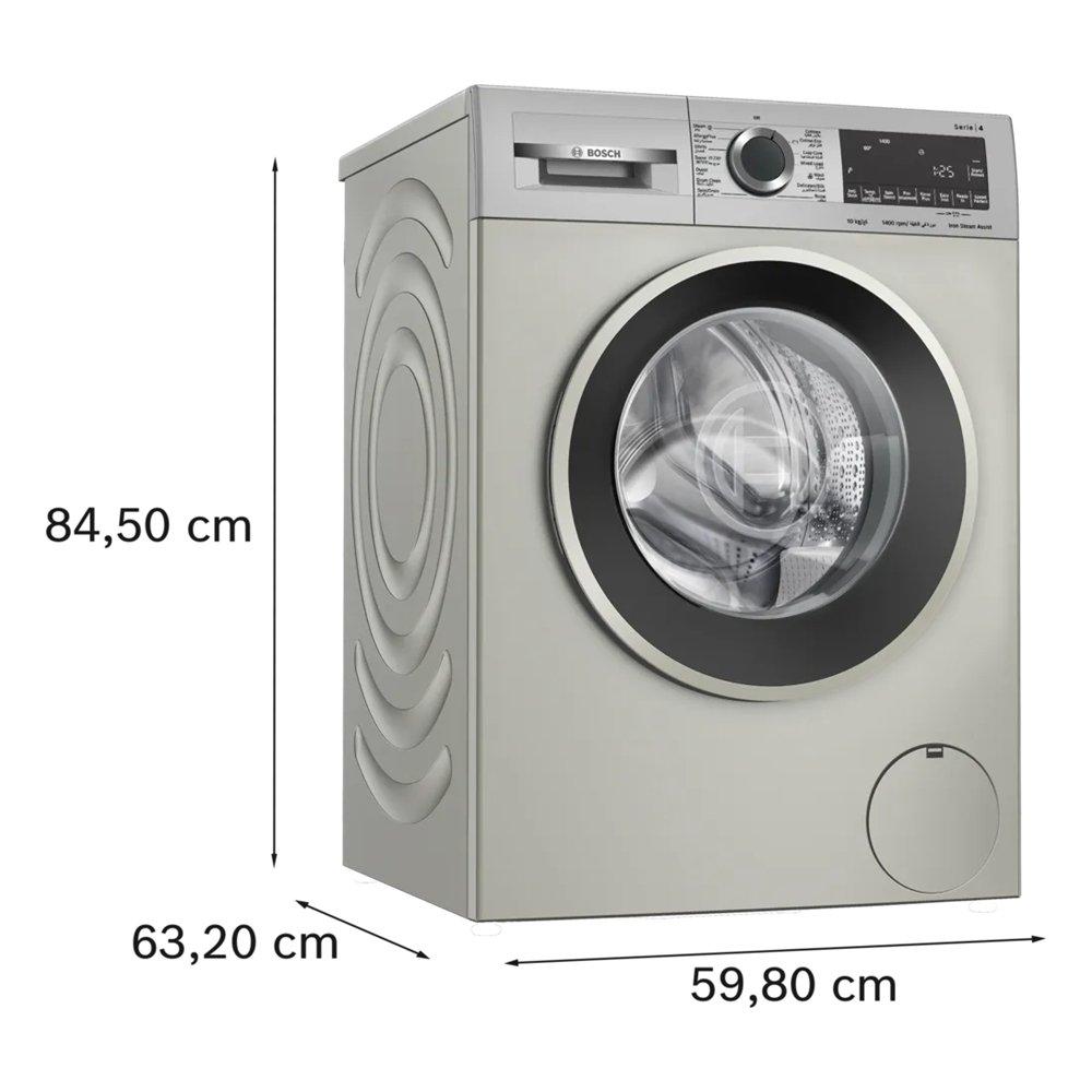 Bosch Front Load Series 4 Washing Machine, 10 kg, 1400RPM, WGA2540XGC - Silver inox