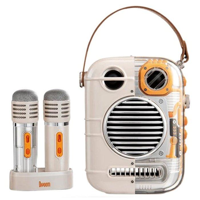 Divoom Spark-Pro Karaoke Wireless Speaker with Dual Microphones, 90100058227 – White