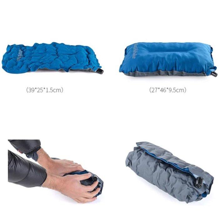 Naturehike Sponge Automatic Inflating Pillow - Light Blue