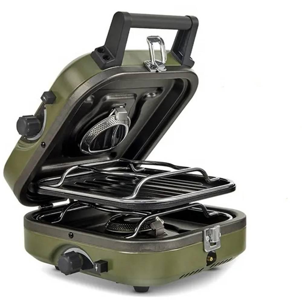 Naturehike Double Burner Folding Gas Stove - Army Green