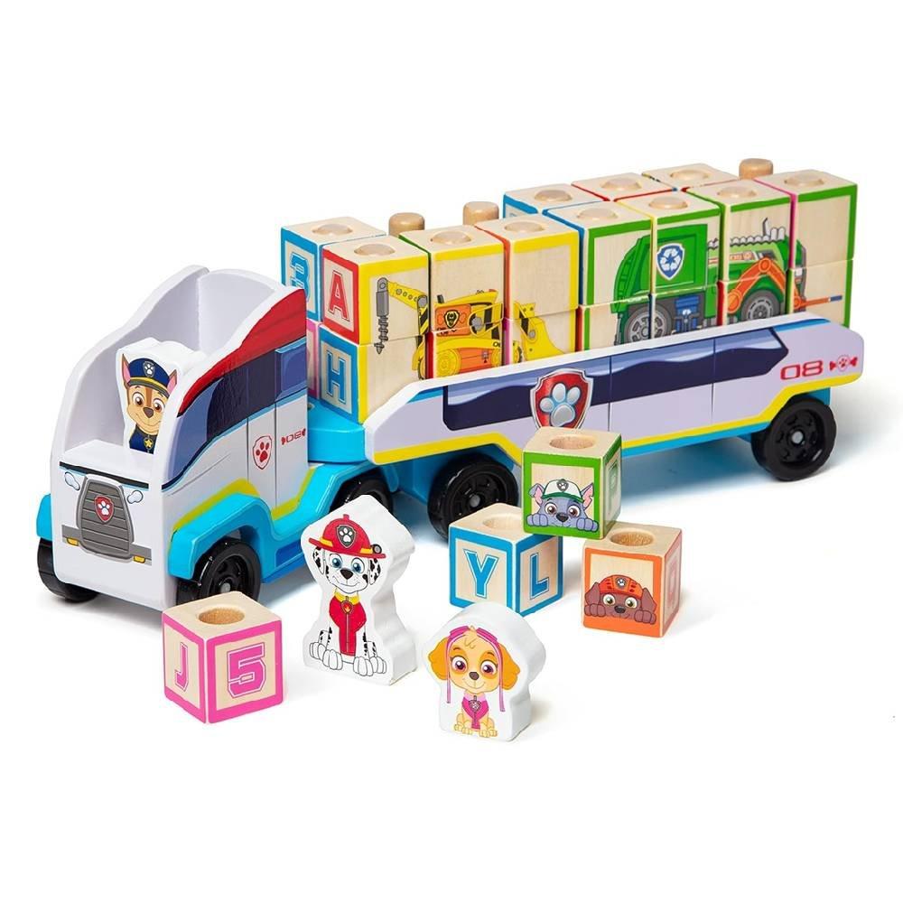 Melissa & Doug Paw Patrol Wood Block Truck Game, 33272 - Wood