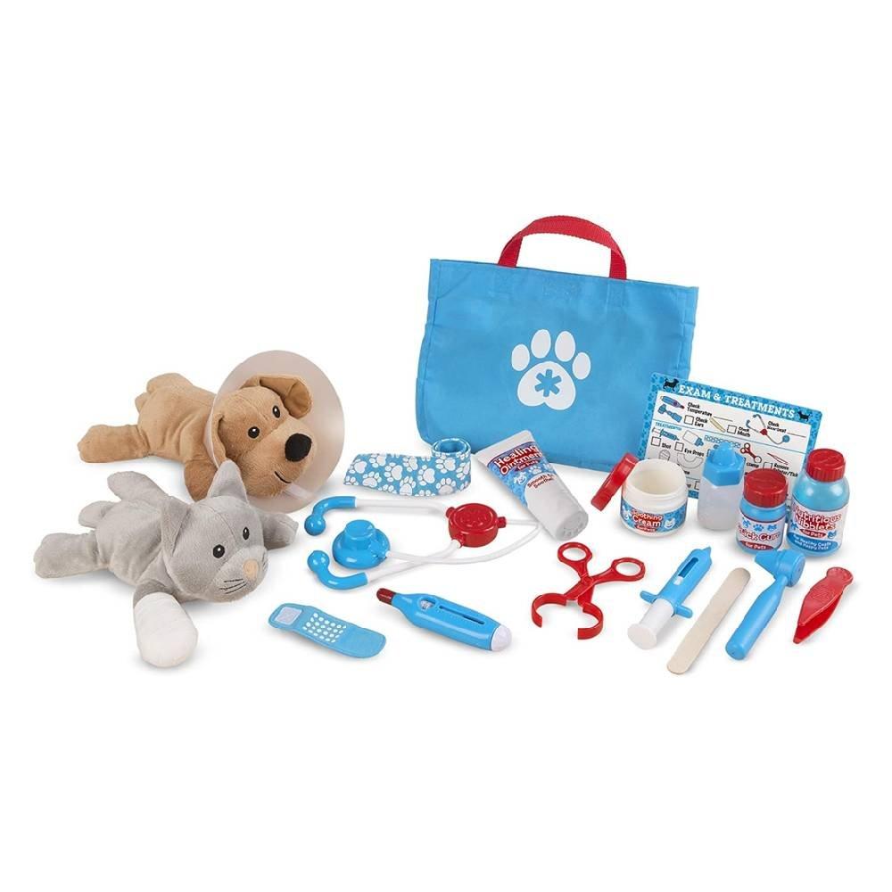 Melissa & Doug Examine and Pet Vet Play Set Game, 8520M&D - Blue & White
