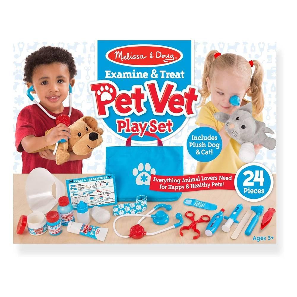 Melissa & Doug Examine and Pet Vet Play Set Game, 8520M&D - Blue & White