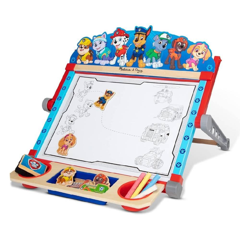 Melissa & Doug PAW Patrol Wooden Double-Sided Tabletop Art Center Easel, 33274