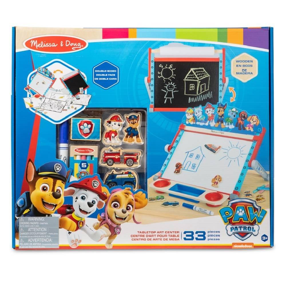 Melissa & Doug PAW Patrol Wooden Double-Sided Tabletop Art Center Easel, 33274
