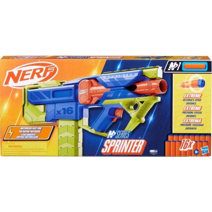 Nerf N Series Sprinter Motorized Blaster, 16 Nerf N1 Darts, F8625 - Multicolored