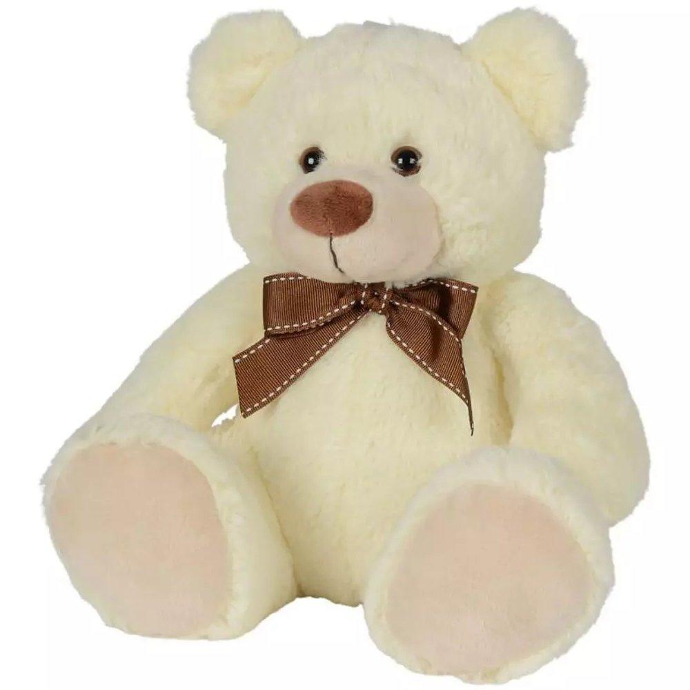 دمية  دب محشو من نيكوتوي جالس مع شريط بطول 26 سم - بني داكن