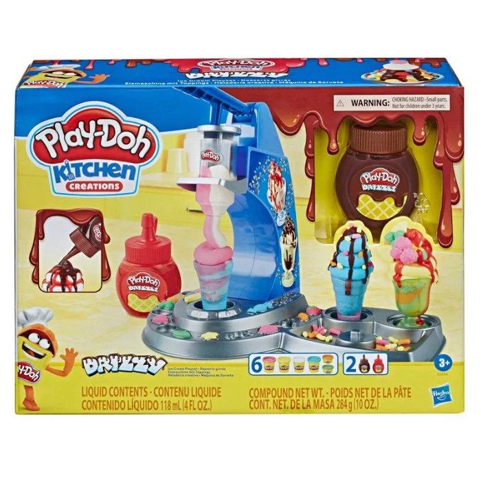 Play-Doh Kitchen Creations Drizzy Ice Cream Playset, E6688 - Multicolored
