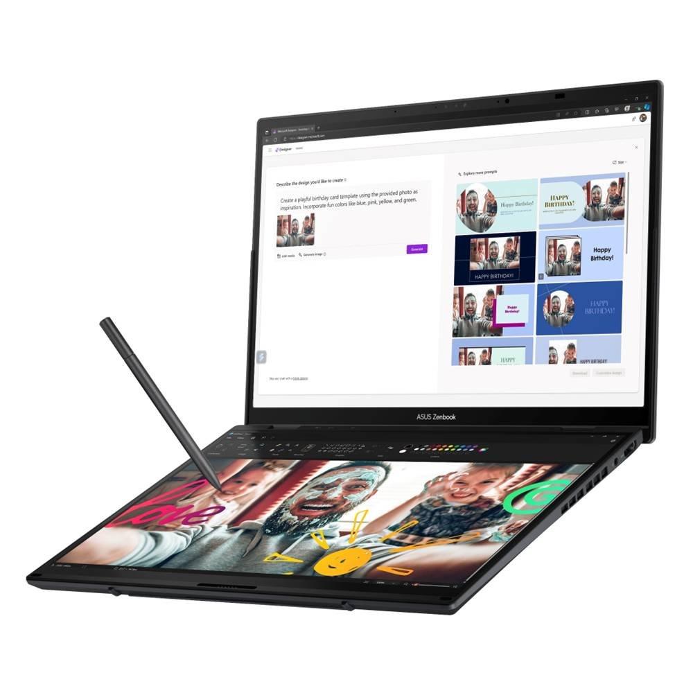 Asus Zenbook Duo Laptop, Intel Core Ultra 9, 32GB RAM, 2TB SSD, Intel Arc Graphics, 14-inch, Windows 11 Home, UX8406CA-PZ005W – Grey