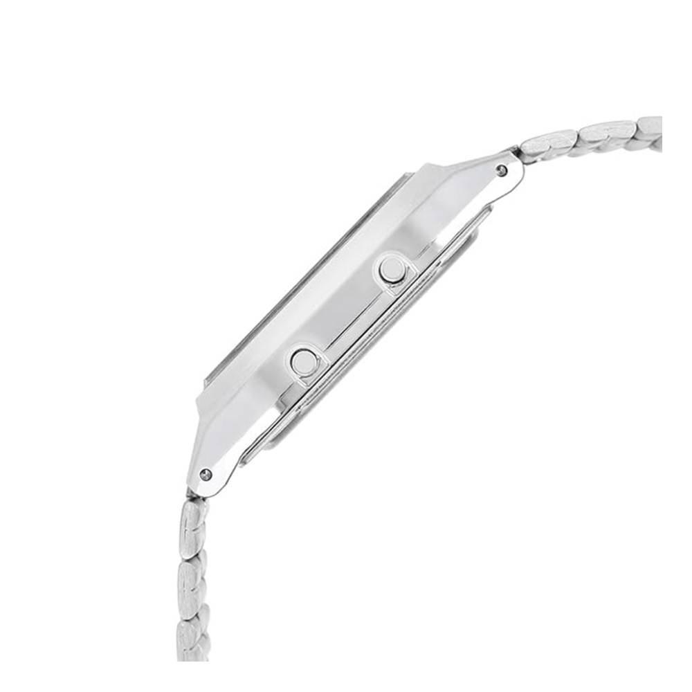 ساعة كاسيو للجنسين، تناظرية/رقمية، 39 مم، حزام من الستانلس ستيل، AQ-230A-4AMQYDF - فضي