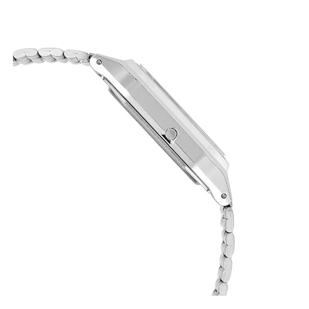 ساعة كاسيو للجنسين، تناظرية/رقمية، 39 مم، حزام من الستانلس ستيل، AQ-230A-4AMQYDF - فضي