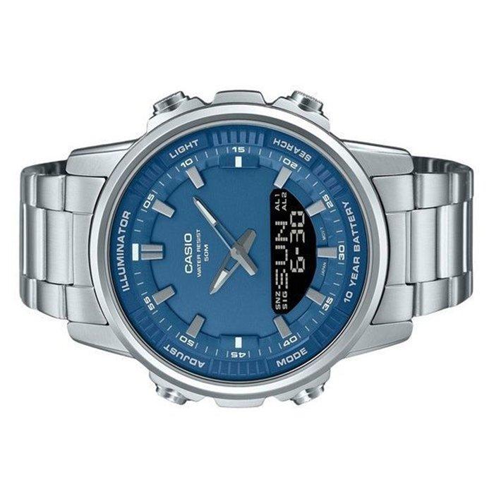 Casio Men’s Watch, Analog/Digital , 47mm, Stainless Steel Strap, AMW-880D-2A1VDF - Silver