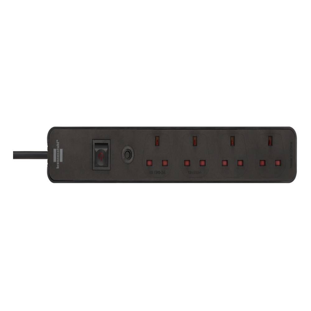 Brennenstuhl 4 Way Extension 4M, 1153243000 – Black