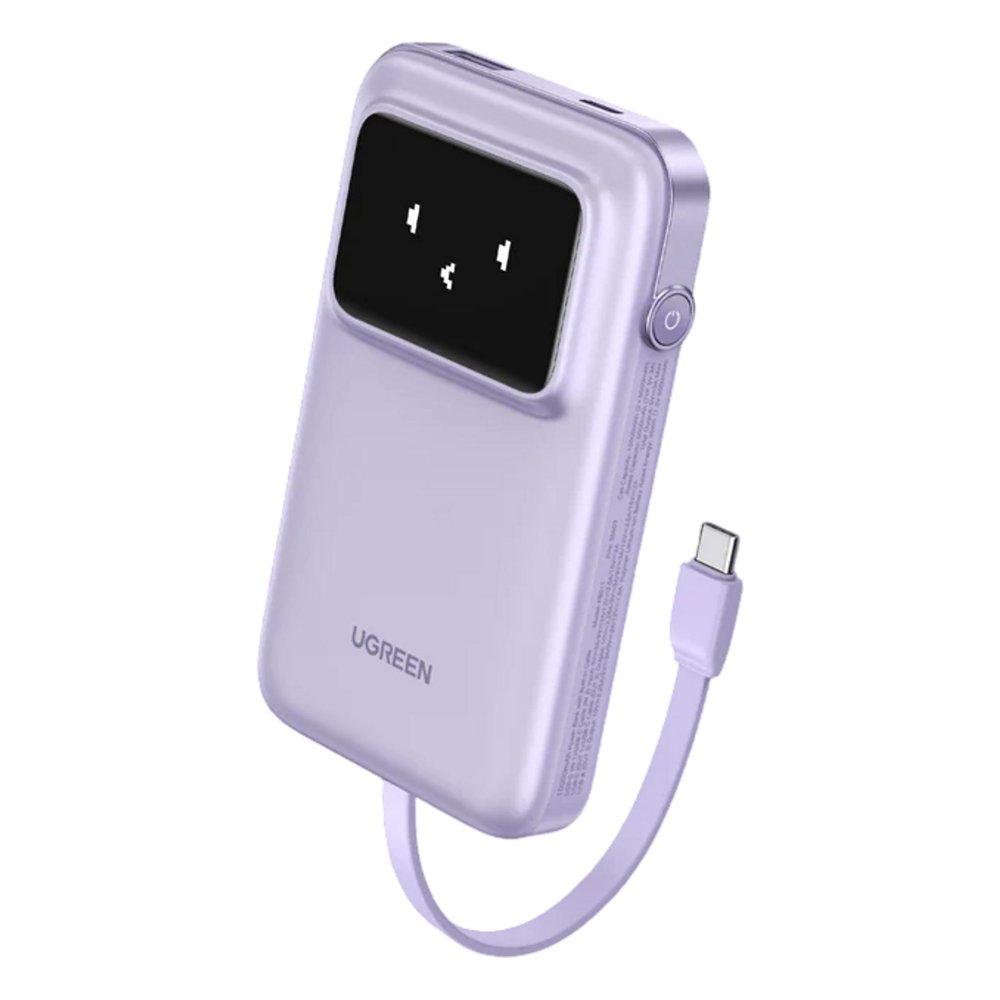Ugreen 10K Power Bank with Built-in Cable, PB511 – Purple