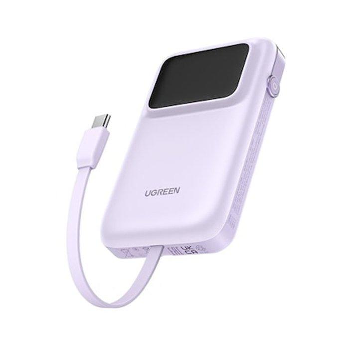 Ugreen 10K Power Bank with Built-in Cable, PB511 – Purple