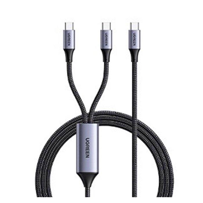 Ugreen 2 in 1 100W Charging Cable, US561 – Grey