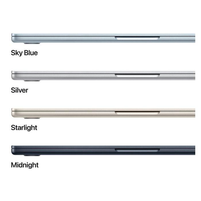 Apple MacBook Air (2025), 15.3-inch, M4 chip, 16GB RAM, 256GB SSD,MC7A4AB/A - Skyblue