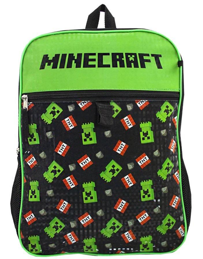 Vanilla Underground Minecraft Creeper & TNT 5 Piece Lunch Bag Backpack Set, A53695- Multicolored