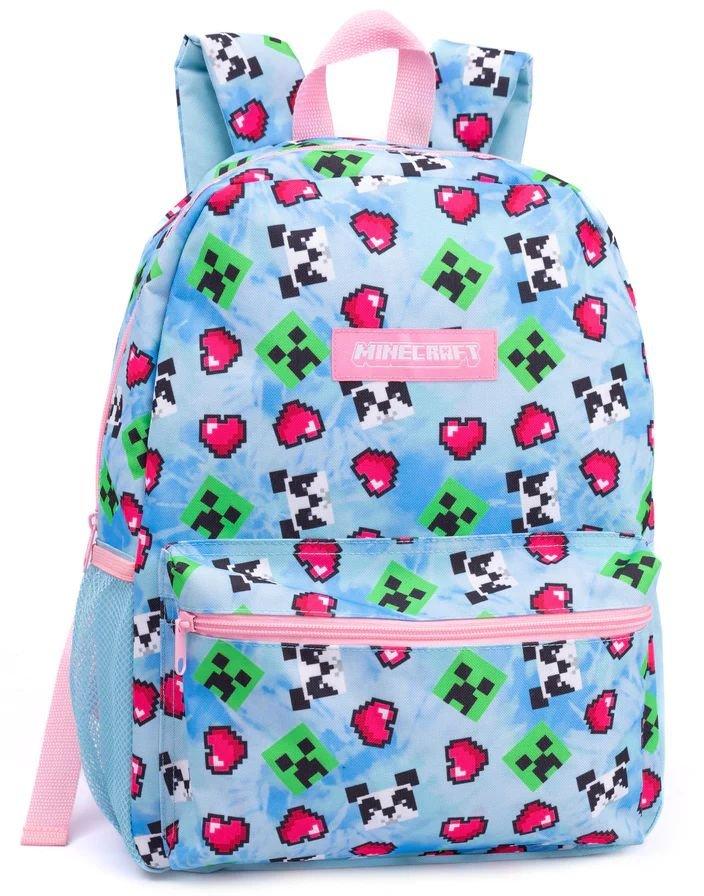 Vanilla Underground Minecraft Girls 4 Piece Lunch Bag Backpack Set, A54633- Multicolored
