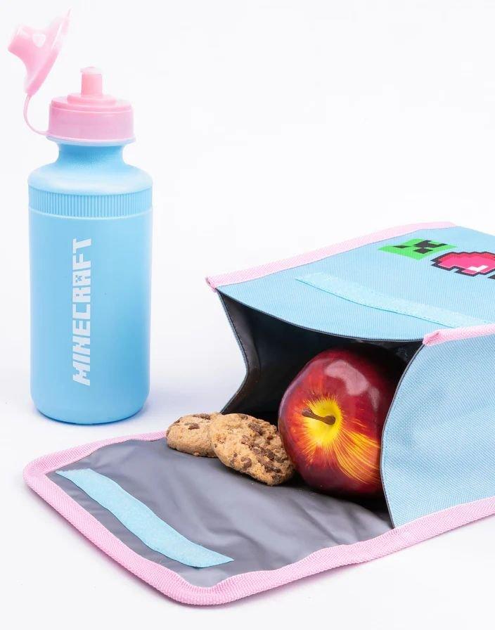 Vanilla Underground Minecraft Girls 4 Piece Lunch Bag Backpack Set, A54633- Multicolored