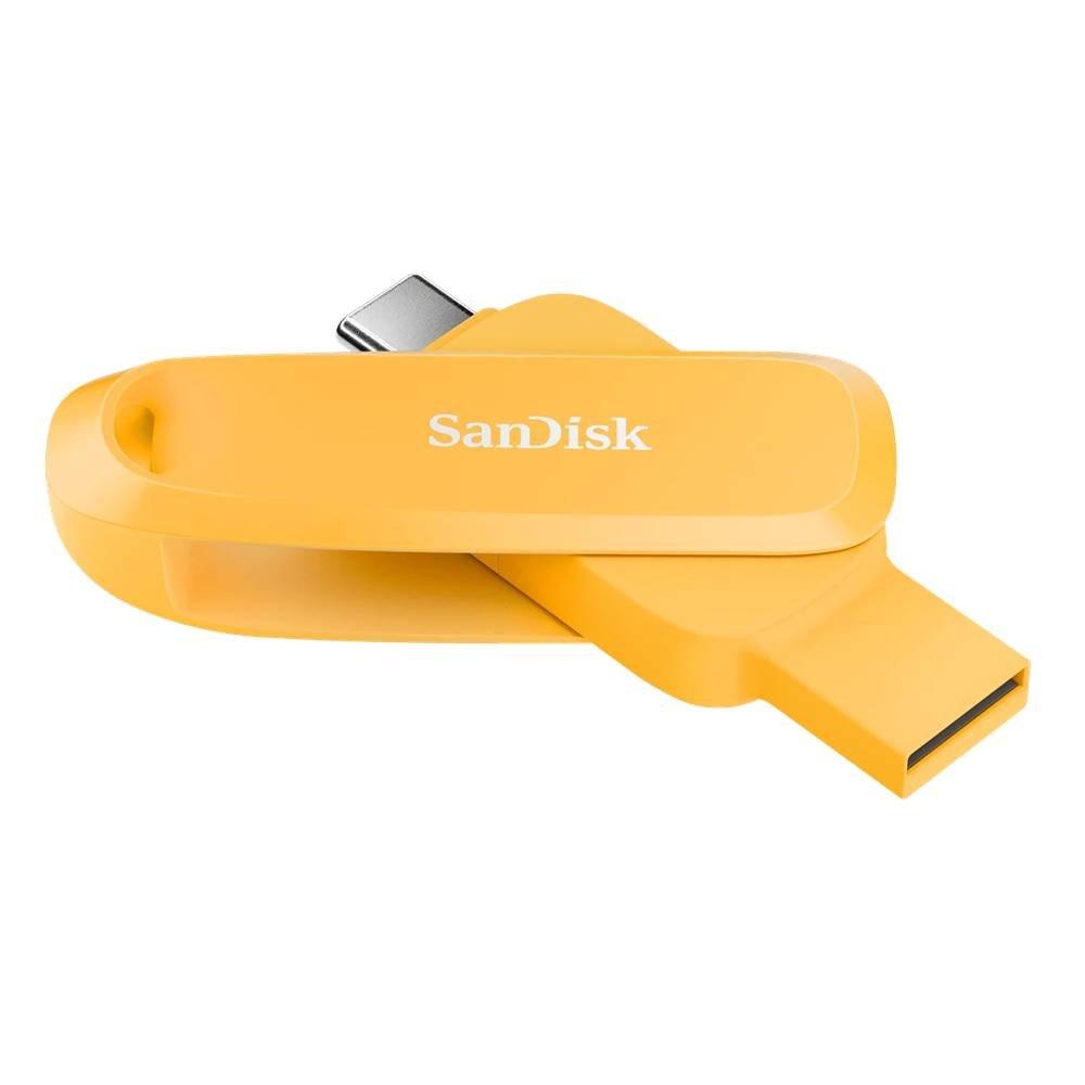 SanDisk 128GB Dual phone Drive  USB Type A to Type C Flash Drive, SDDDC6-128G-G46YD - Yellow Daffodil