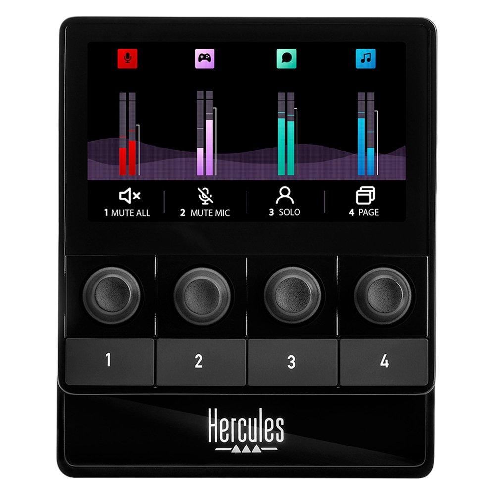 Hercules Stream 100 Audio Controller for Streamers, STREAM-100AUDIO-CN - Black