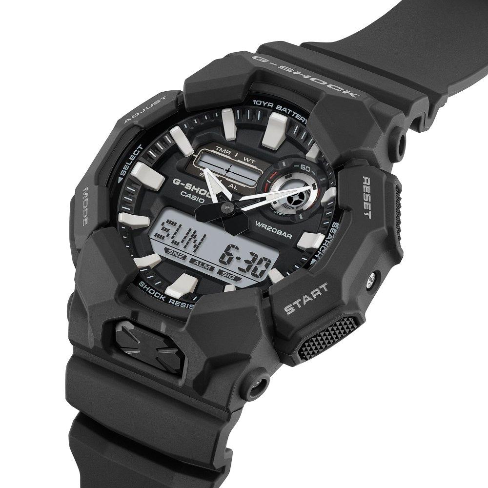 Casio G-Shock GA-010 Series Men's Watch, Analog/Digital,55mm, Resin Strap, GA-010-1A1DR - Black