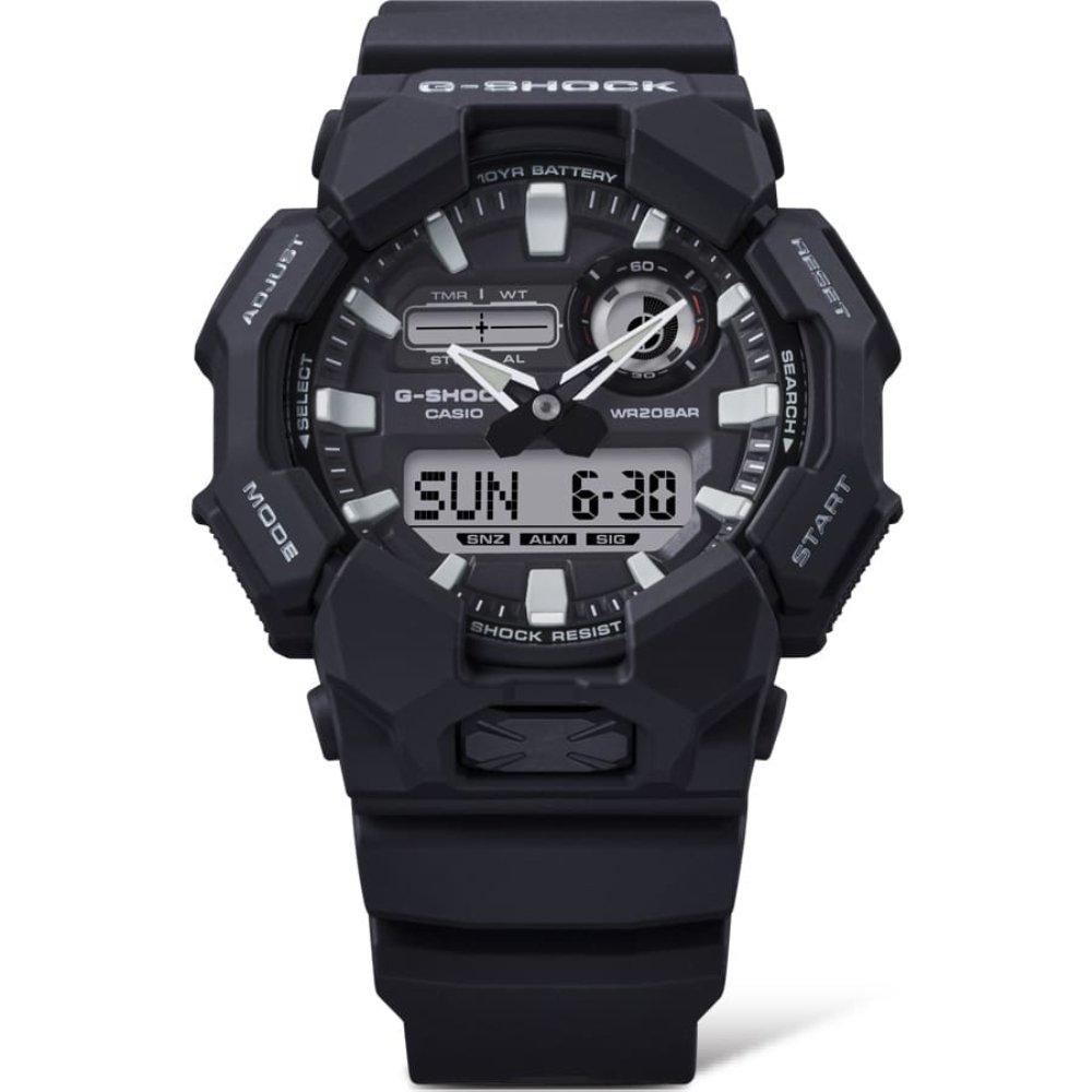 Casio G-Shock GA-010 Series Men's Watch, Analog/Digital,55mm, Resin Strap, GA-010-1ADR - Black