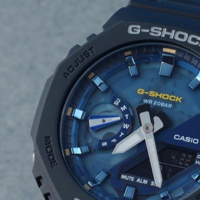Casio G-Shock 2100 Series Men's Watch, Analog/Digital, 49mm, Resin Strap, GA-2100AS-2ADR - Dark Grey