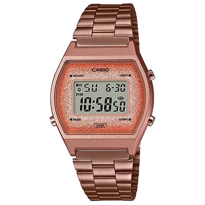 Casio Women's Watch, Digital, 39mm, Metal Strap, B640WCG-5DF - Rose Gold