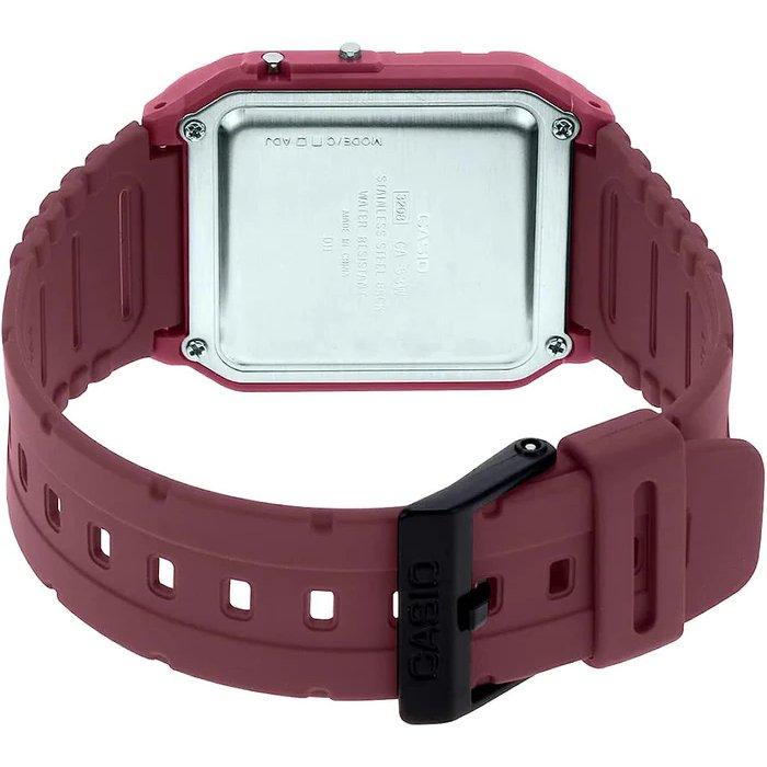 Casio Standard Unisex Watch, Digital, 43mm, Resin Strap, CA-53WF-4BDF - Burgundy